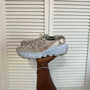 Nike Cream Athletic Shoes with Futuristic Design